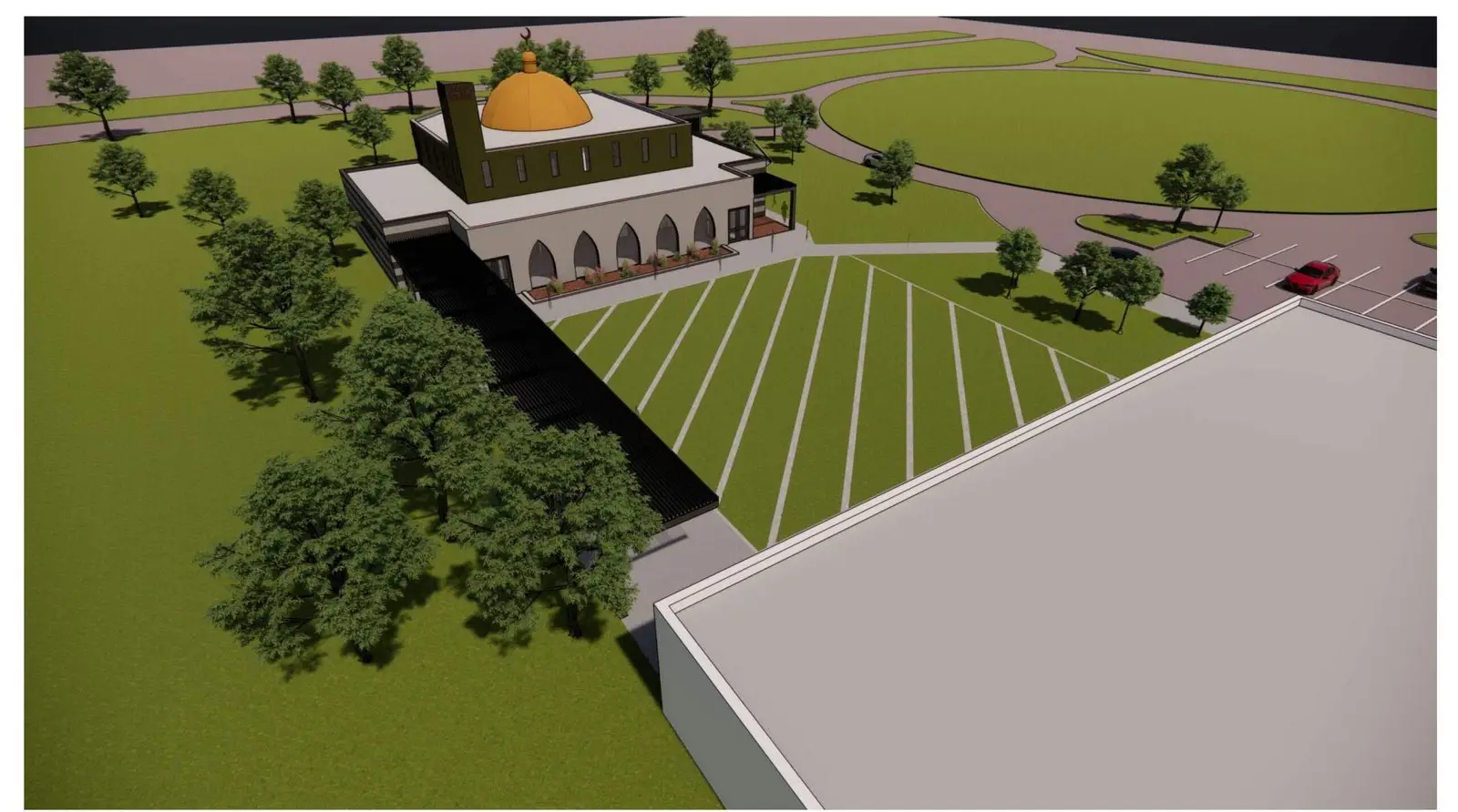 Aerial view of the traditional concept