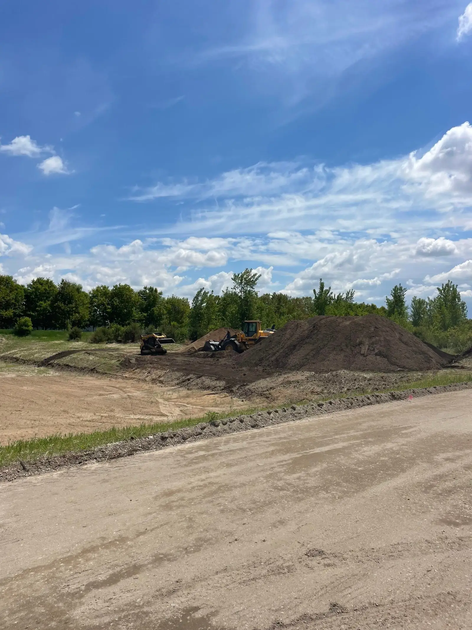 Gravel base laid for the internal cemetery roads