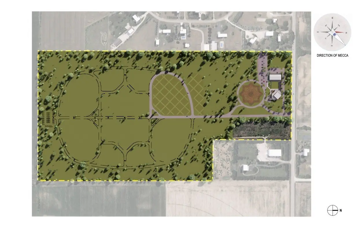 Landscape plan drawing of the cemetery grounds