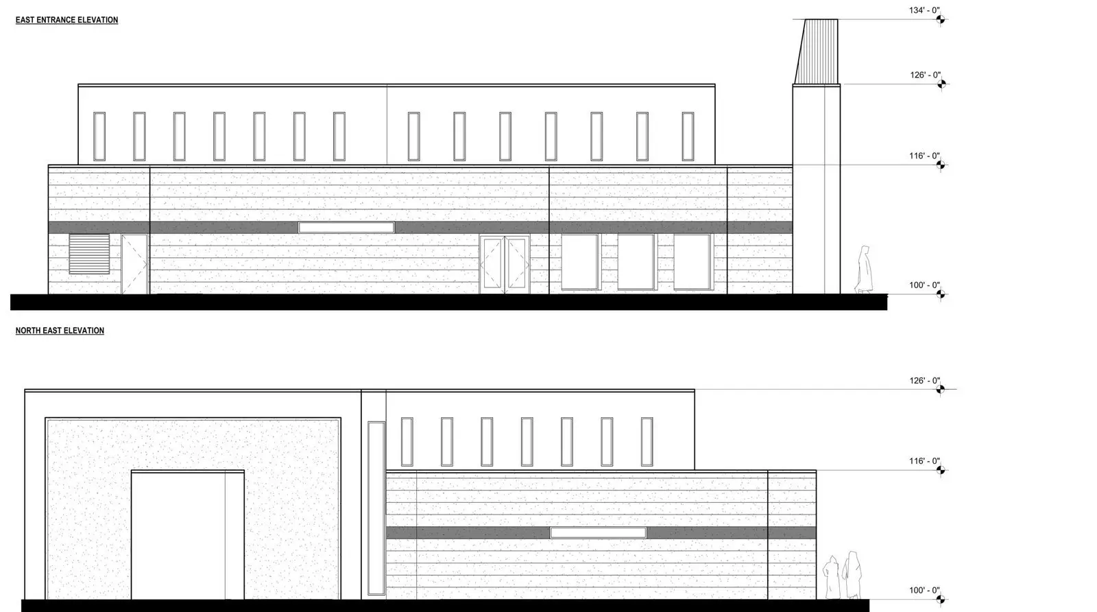 Exterior elevation drawings, sheet two
