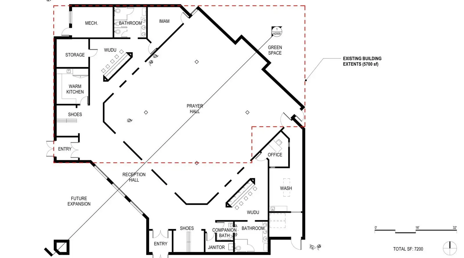 Floor plan of the funeral center